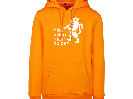Koningsdag hoodie | Niet lullen maar zuipen